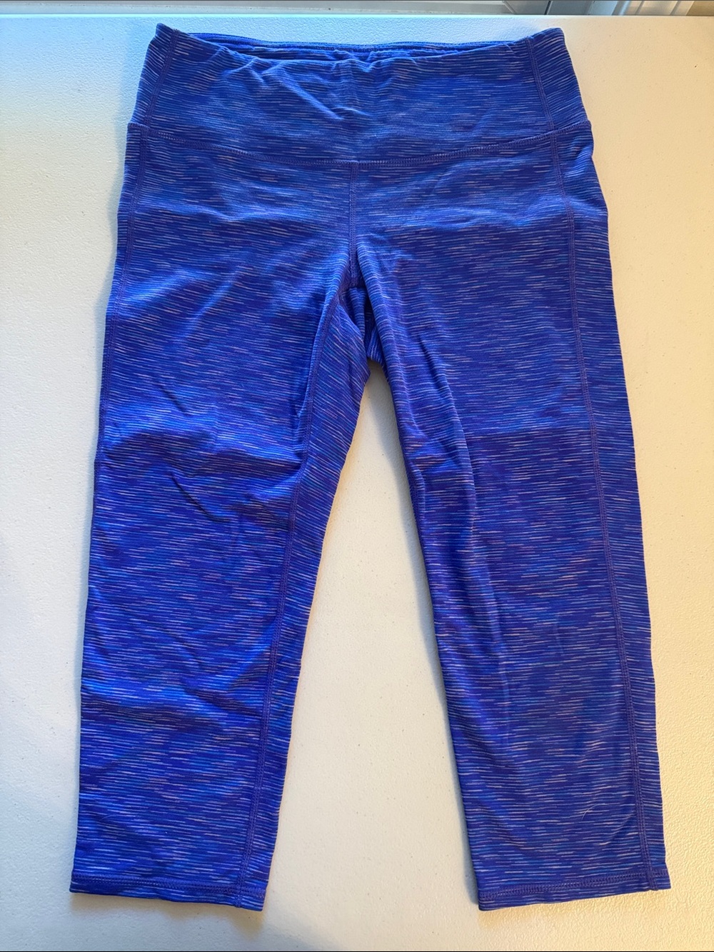 Athleta Heathered Royal Blue Capri Leggings size medium